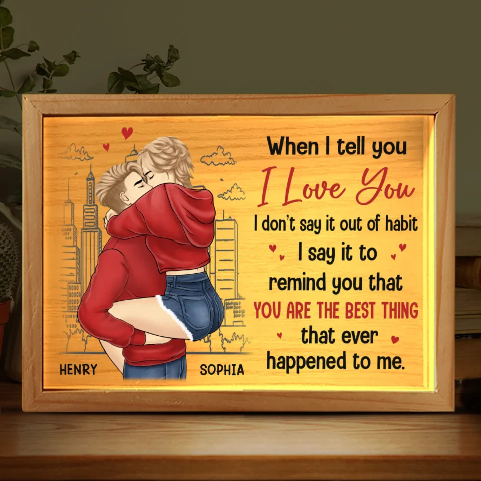 You Are The Best Thing - Couple Personalized Custom Frame Light Box - Gift For Husband Wife, Anniversary - Image 2