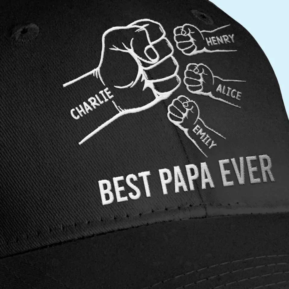You Are The Greatest Dad In The World - Family Personalized Custom Line Embroidered Cap - Father's Day, Gift For Dad - Image 3