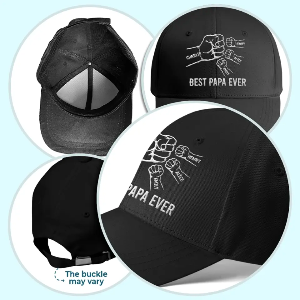 You Are The Greatest Dad In The World - Family Personalized Custom Line Embroidered Cap - Father's Day, Gift For Dad - Image 5