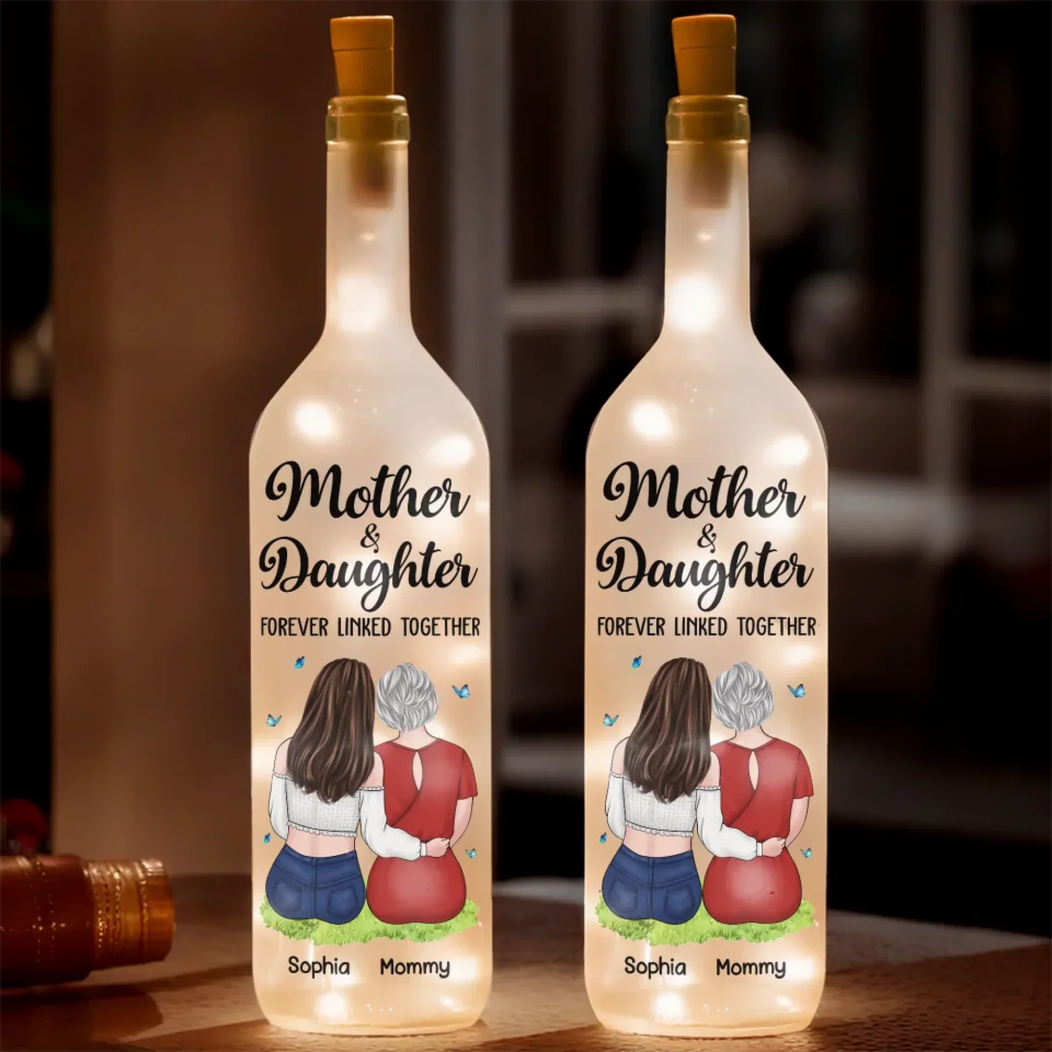 You Are The Light That Brightens My Days - Family Personalized Custom Bottle Lamp - Gift For Mom, Daughter