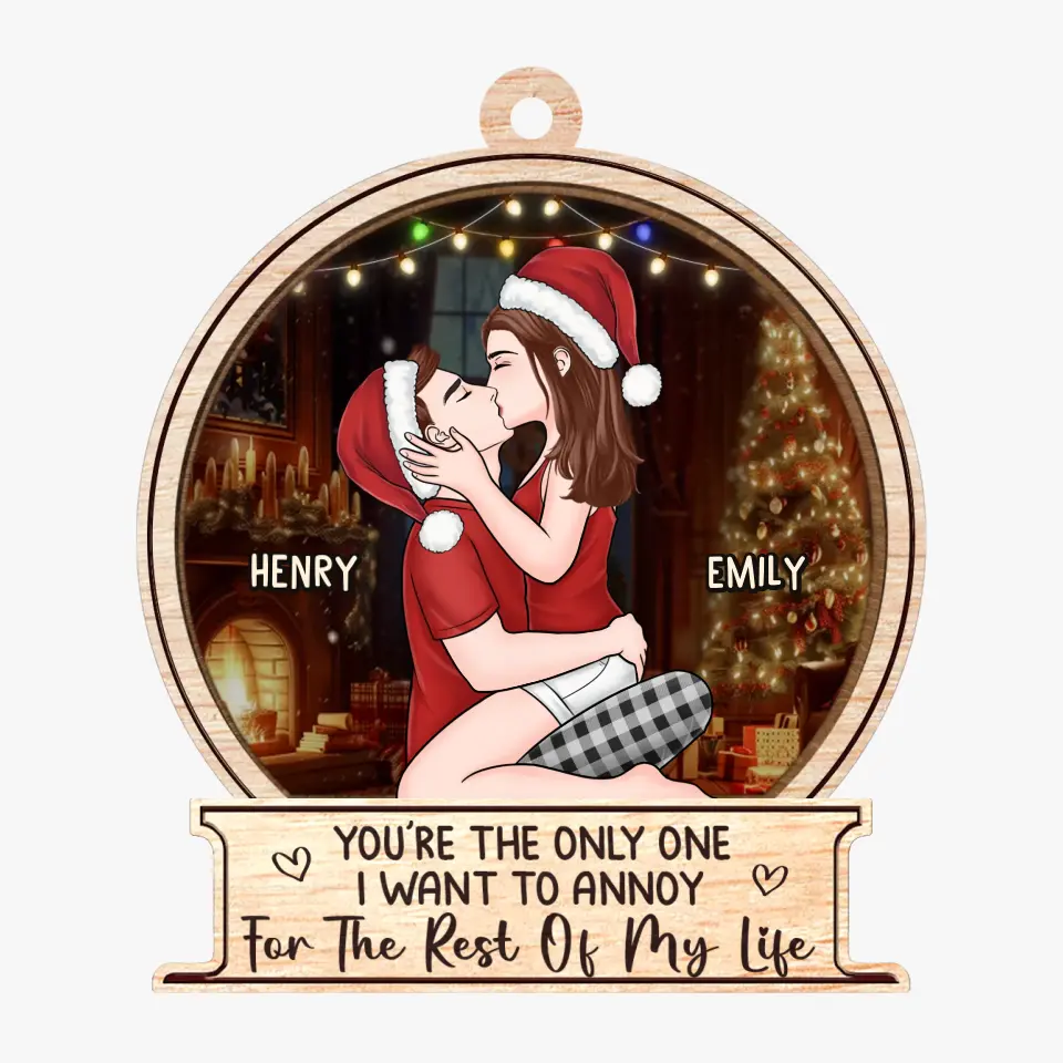 You Are The Only Person I Want To Find Under The Mistletoe - Couple Personalized Custom Ornament - Wood Custom Shaped - Christmas Gift For Husband Wife, Anniversary - Image 2