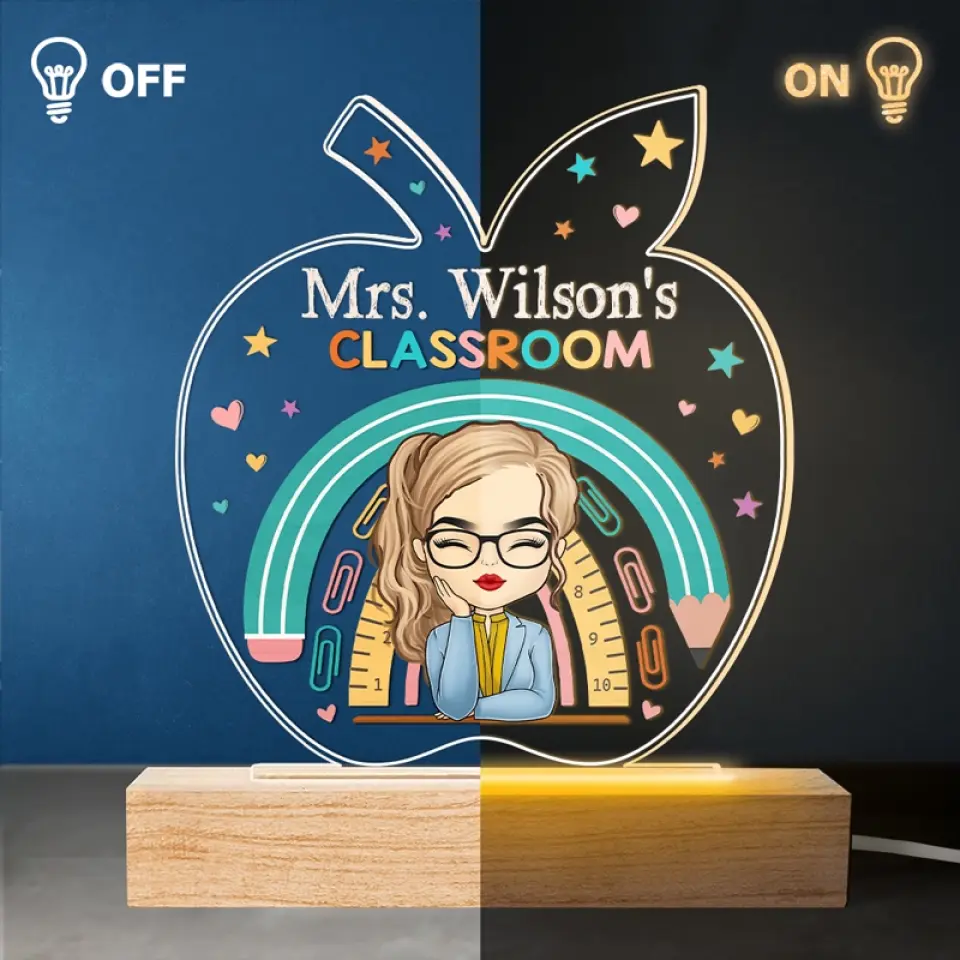 You Belong Here - Teacher Personalized Custom Shaped 3D LED Light - Gift For Teacher - Image 4
