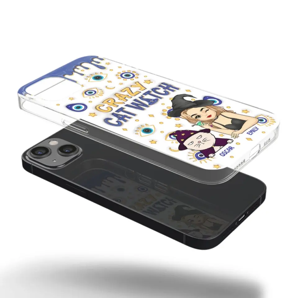 You Can't Scare Me I'm The Crazy Cat Witch - Cat Personalized Custom 3D Inflated Effect Printed Clear Phone Case - Halloween Gift For Pet Owners, Pet Lovers - Image 29