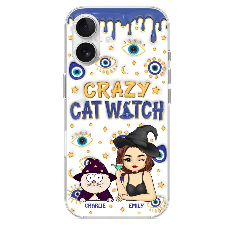 You Can't Scare Me I'm The Crazy Cat Witch - Cat Personalized Custom 3D Inflated Effect Printed Clear Phone Case - Halloween Gift For Pet Owners, Pet Lovers - Image 31