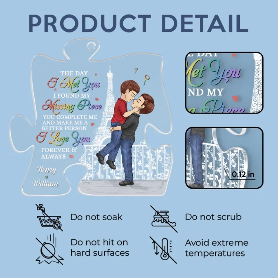 You Complete Me And Make Me A Better Person - Couple Personalized Custom Car Ornament - Acrylic Custom Shaped - Gift For Husband Wife, Anniversary, LGBTQ+ - Image 5