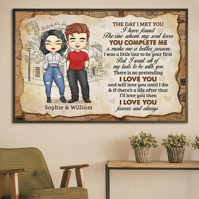 You Make Me A Better Person - I Love You Forever And Always - Gift For Couples, Personalized Horizontal Poster - Image 3