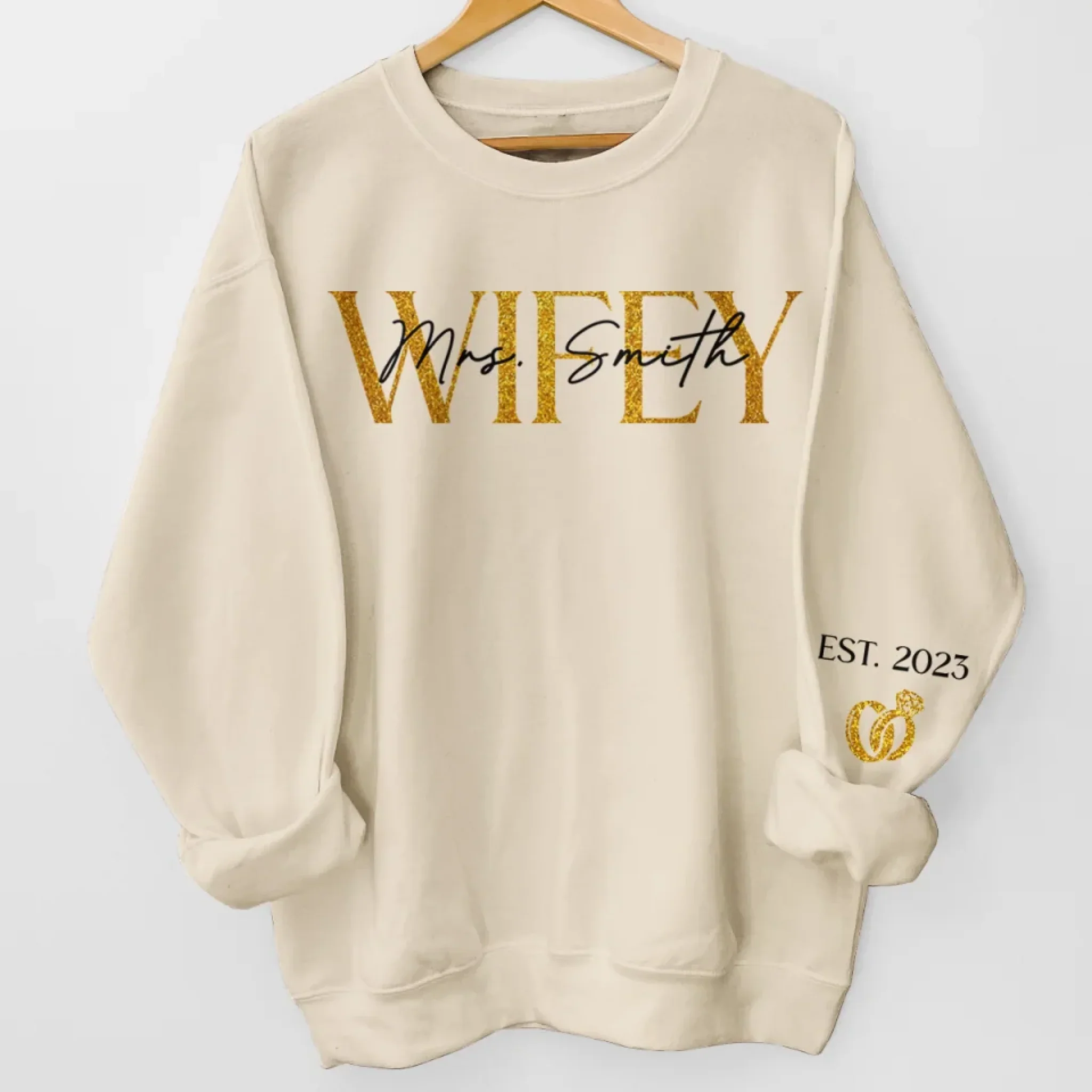 Custom Unisex Sweatshirt, Hoodie With Design On Sleeve - Personalized Gifts For Husband And Wife, Him And Her - You Complete Me - Image 5