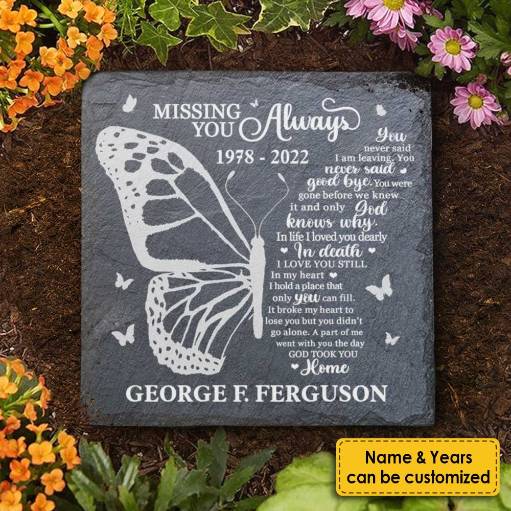 You Didn't Go Alone, A Part Of Me Went With You The Day God Took You Home - Personalized Memorial Stone, Human Grave Marker - Memorial Gift, Sympathy Gift - Image 3