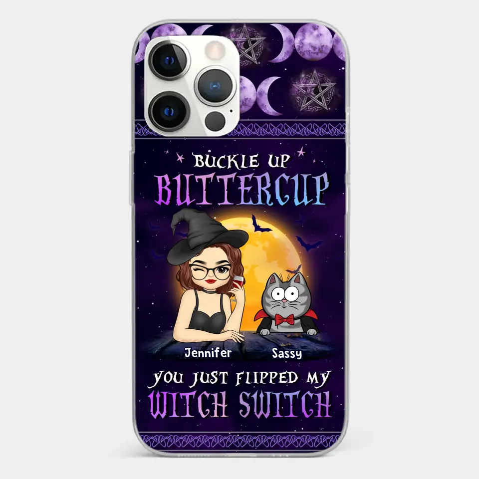 You Just Flipped My Witch Switch - Cat Personalized Custom Clear Phone Case - Halloween Gift For Pet Owners, Pet Lovers - Image 16