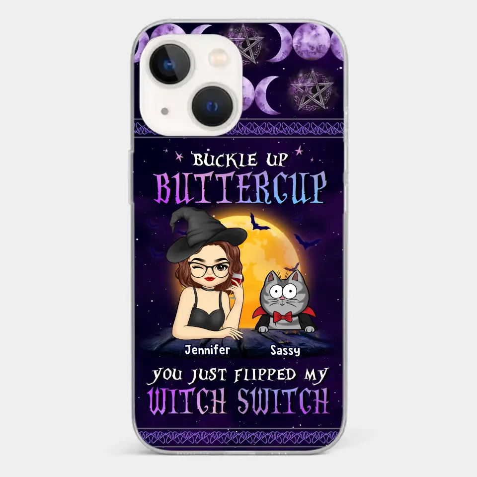 You Just Flipped My Witch Switch - Cat Personalized Custom Clear Phone Case - Halloween Gift For Pet Owners, Pet Lovers - Image 18