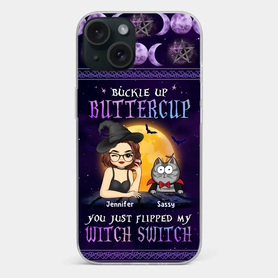 You Just Flipped My Witch Switch - Cat Personalized Custom Clear Phone Case - Halloween Gift For Pet Owners, Pet Lovers - Image 21