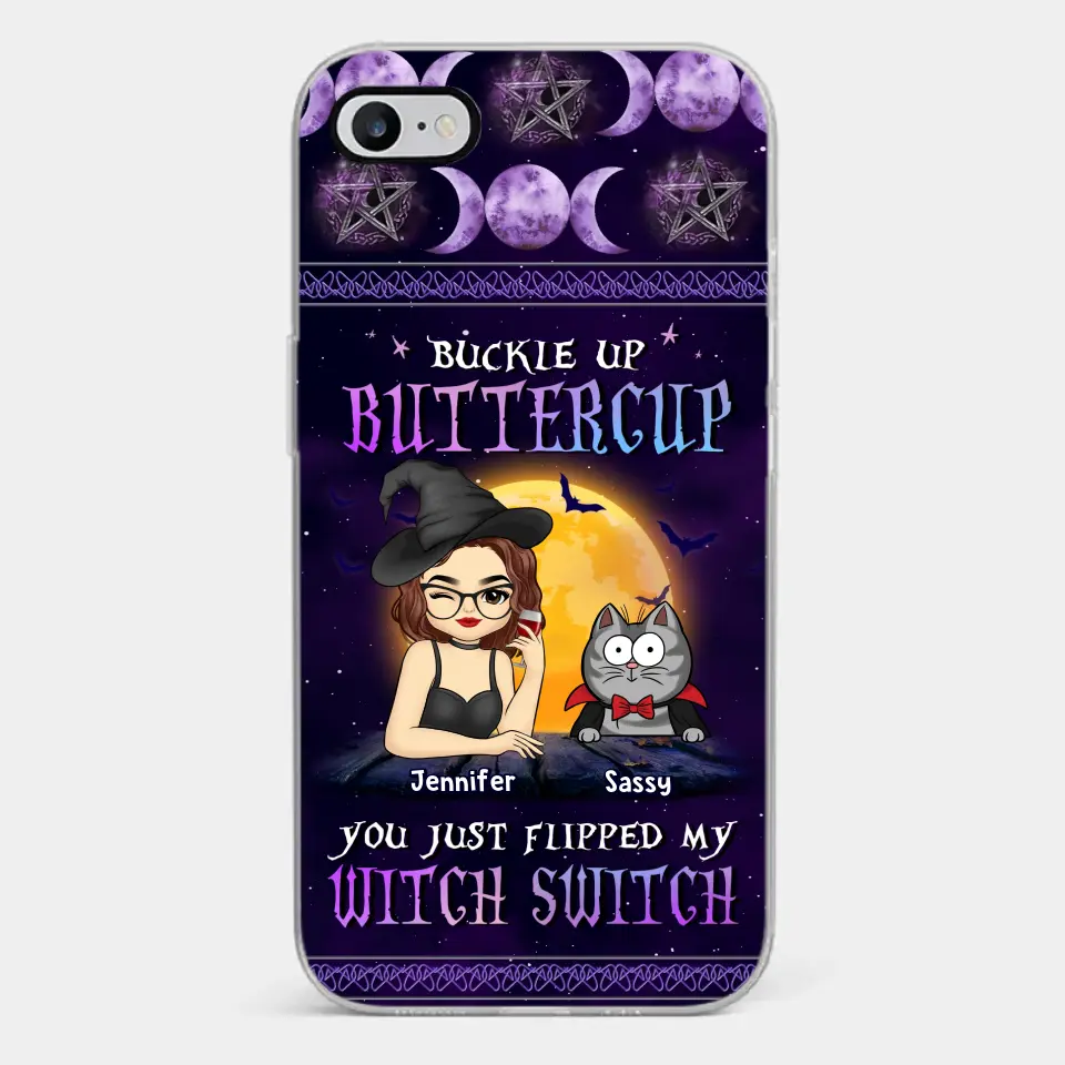 You Just Flipped My Witch Switch - Cat Personalized Custom Clear Phone Case - Halloween Gift For Pet Owners, Pet Lovers - Image 23