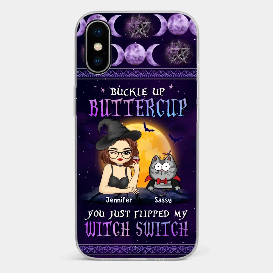 You Just Flipped My Witch Switch - Cat Personalized Custom Clear Phone Case - Halloween Gift For Pet Owners, Pet Lovers - Image 26