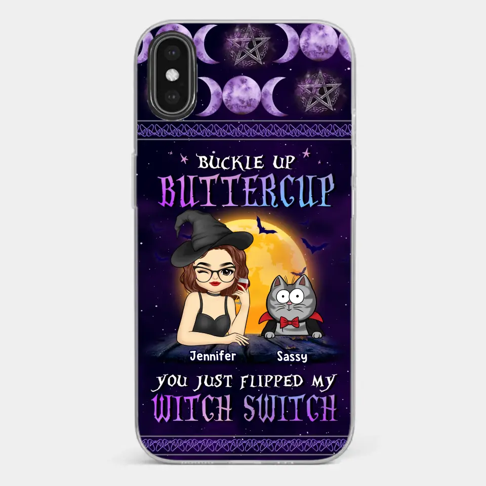 You Just Flipped My Witch Switch - Cat Personalized Custom Clear Phone Case - Halloween Gift For Pet Owners, Pet Lovers - Image 27