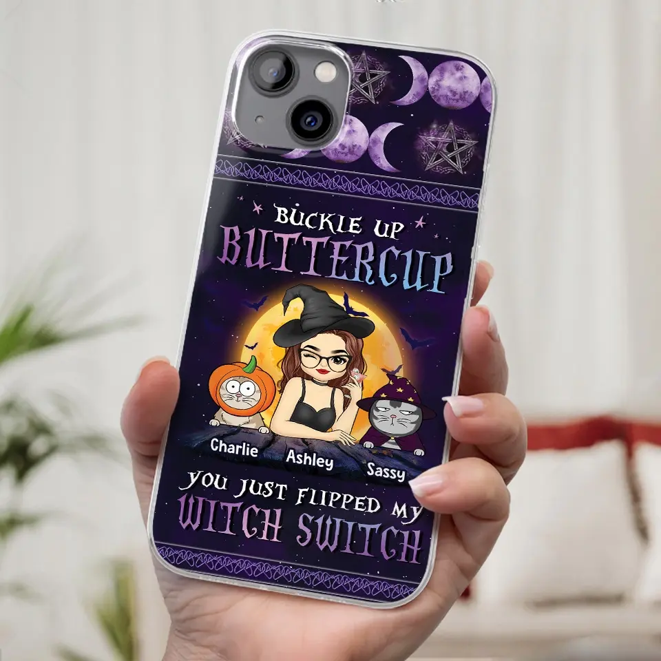 You Just Flipped My Witch Switch - Cat Personalized Custom Clear Phone Case - Halloween Gift For Pet Owners, Pet Lovers - Image 28