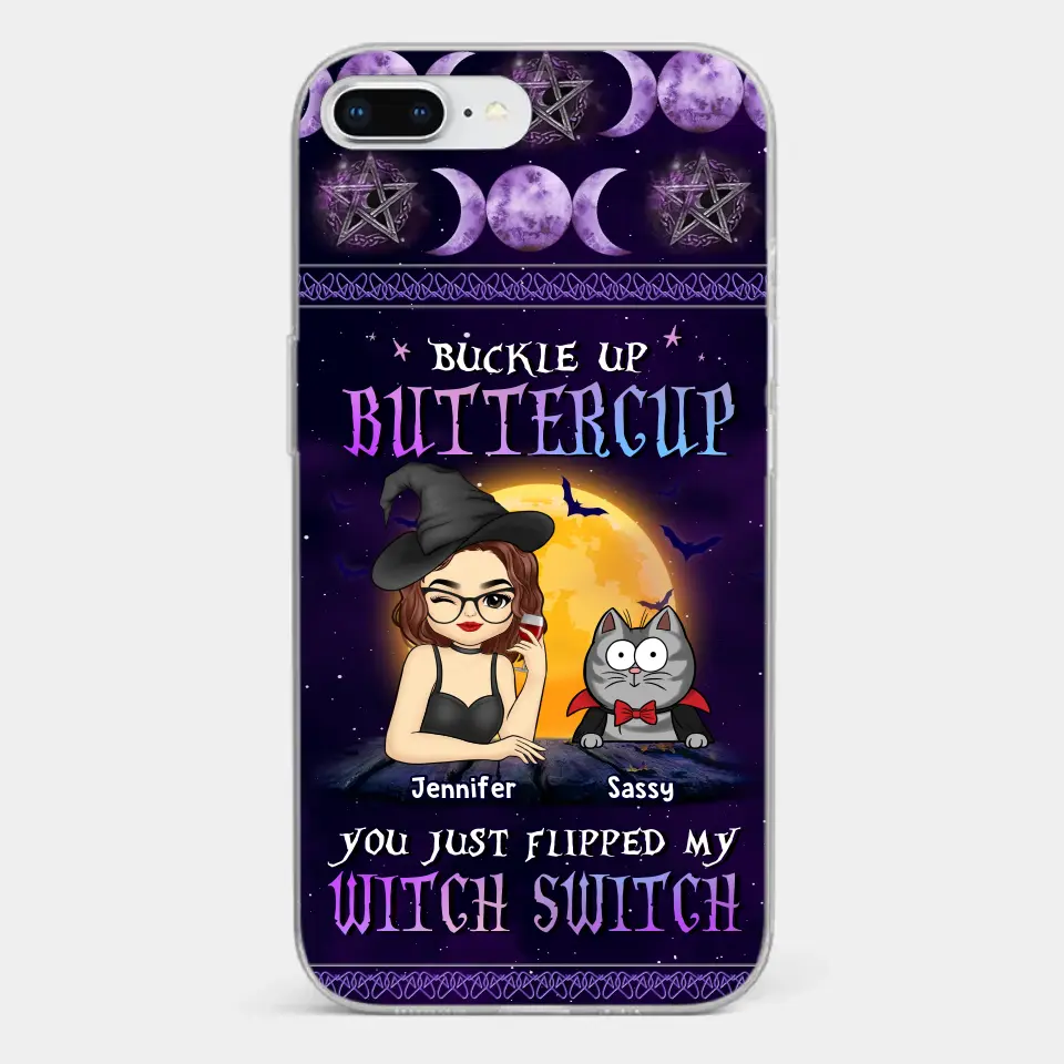 You Just Flipped My Witch Switch - Cat Personalized Custom Clear Phone Case - Halloween Gift For Pet Owners, Pet Lovers - Image 3
