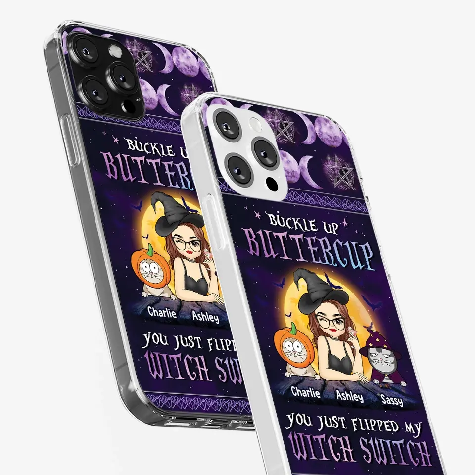You Just Flipped My Witch Switch - Cat Personalized Custom Clear Phone Case - Halloween Gift For Pet Owners, Pet Lovers - Image 30