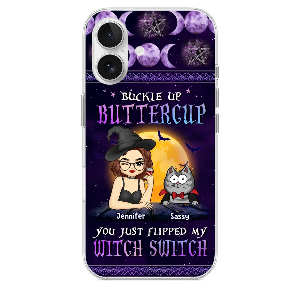 You Just Flipped My Witch Switch - Cat Personalized Custom Clear Phone Case - Halloween Gift For Pet Owners, Pet Lovers - Image 31
