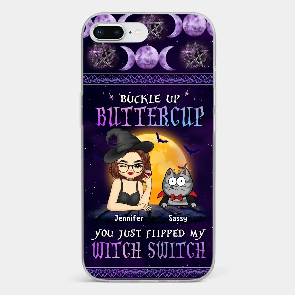 You Just Flipped My Witch Switch - Cat Personalized Custom Clear Phone Case - Halloween Gift For Pet Owners, Pet Lovers - Image 4
