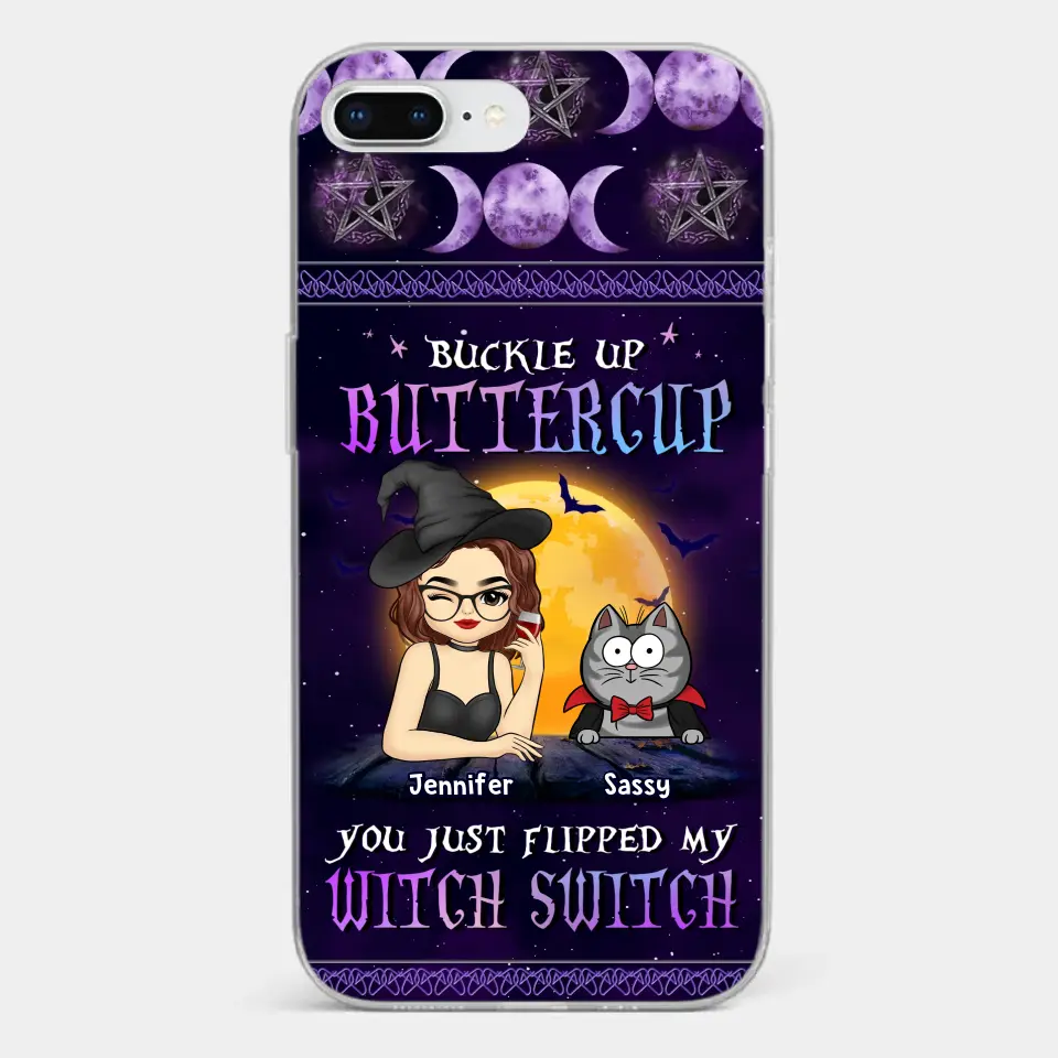You Just Flipped My Witch Switch - Cat Personalized Custom Clear Phone Case - Halloween Gift For Pet Owners, Pet Lovers - Image 5