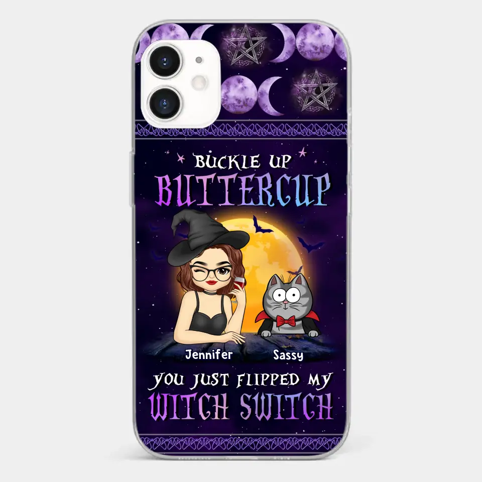 You Just Flipped My Witch Switch - Cat Personalized Custom Clear Phone Case - Halloween Gift For Pet Owners, Pet Lovers - Image 6