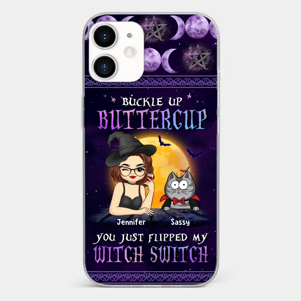You Just Flipped My Witch Switch - Cat Personalized Custom Clear Phone Case - Halloween Gift For Pet Owners, Pet Lovers - Image 9