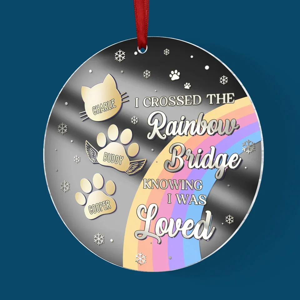 You Live On In My Heart, Beyond The Rainbow Bridge - Memorial Personalized Custom Mirrored Acrylic Ornament - Sympathy Gift, Christmas Gift For Pet Owners, Pet Lovers - Image 4