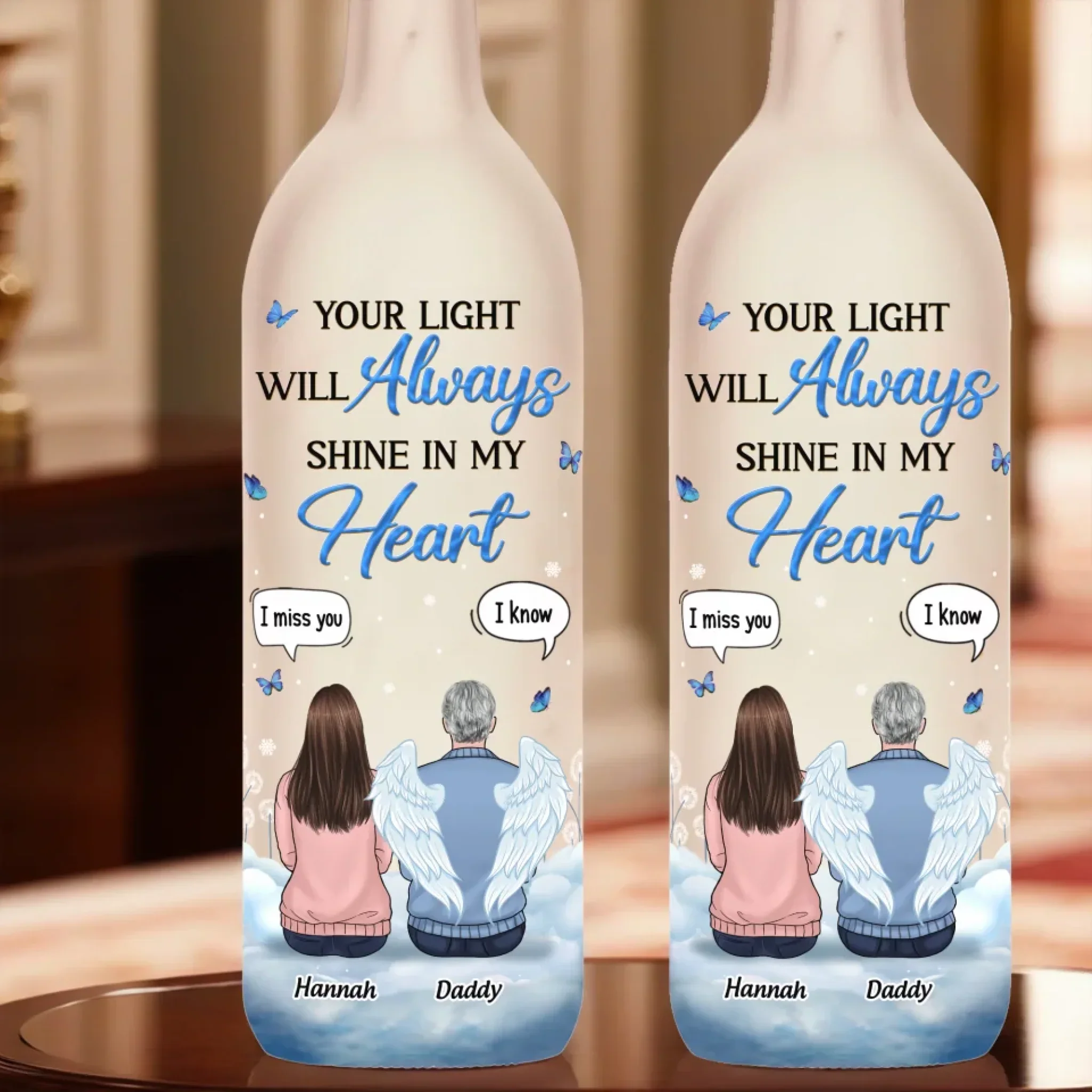 You Live On In The Love And Memories We Shared - Memorial Personalized Custom Bottle Lamp - Sympathy Gift For Family Members - Image 4