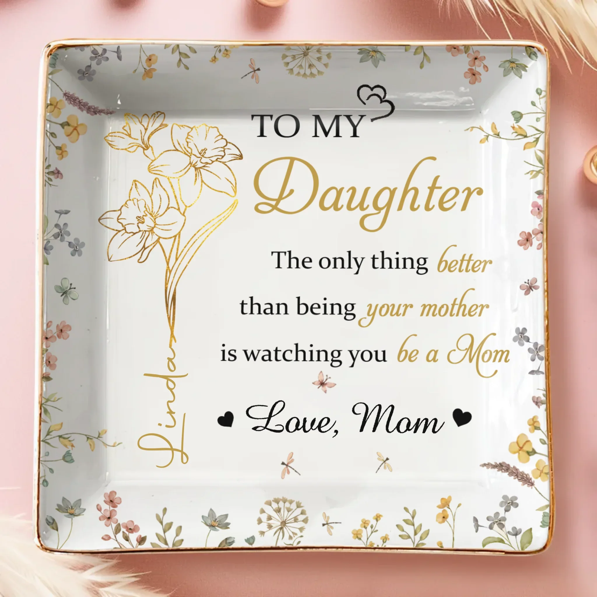 You Make Motherhood Beautiful - Family Personalized Custom Full-Print Jewelry Dish - Mother's Day, Gift For Mom, Grandma - Image 2