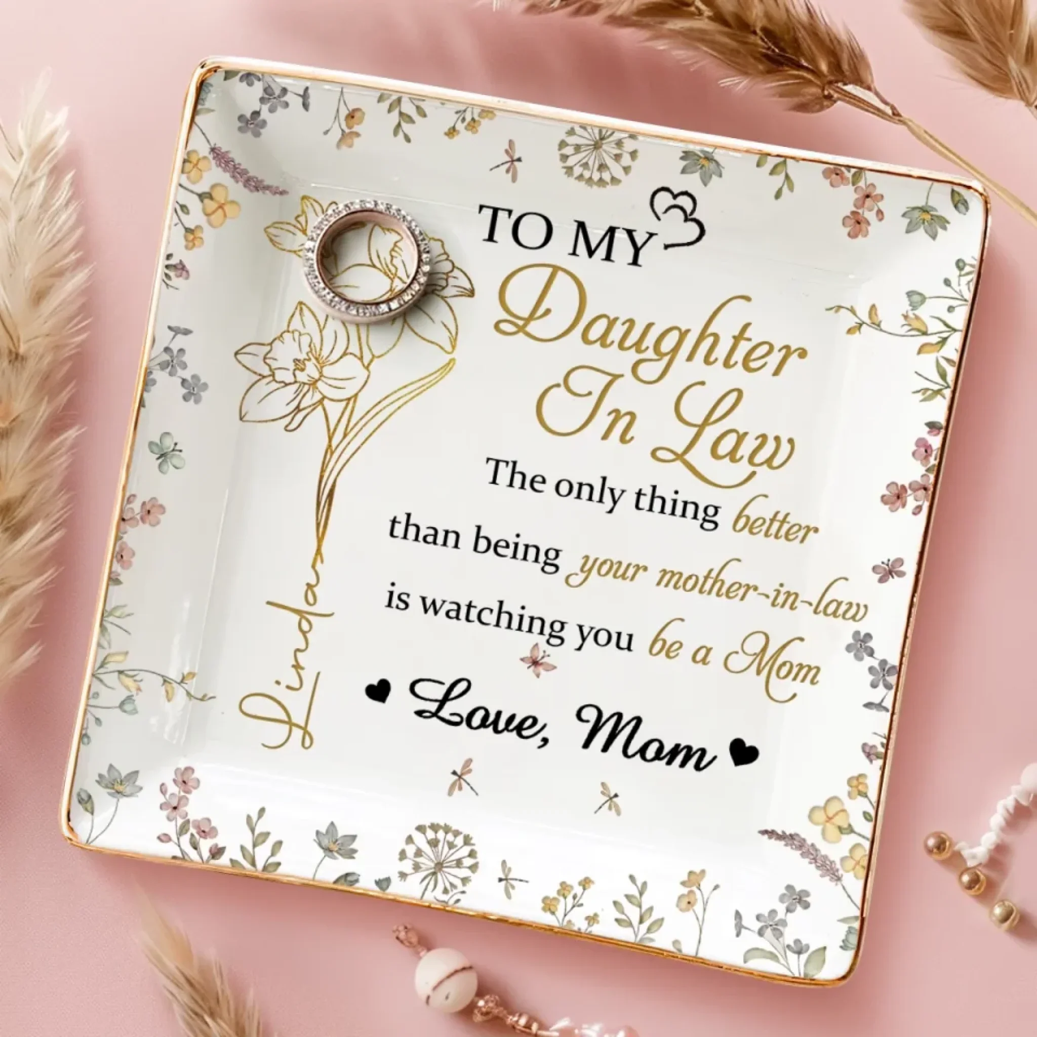 You Make Motherhood Beautiful - Family Personalized Custom Full-Print Jewelry Dish - Mother's Day, Gift For Mom, Grandma - Image 3