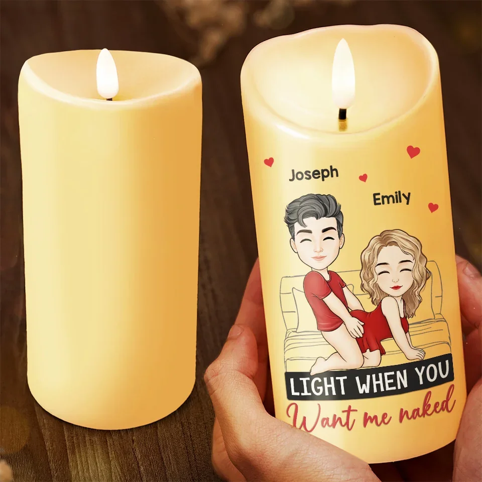 You Make My Heart Race And My Mind Wander - Couple Personalized Custom LED Candle - Gift For Husband Wife, Anniversary - Image 3