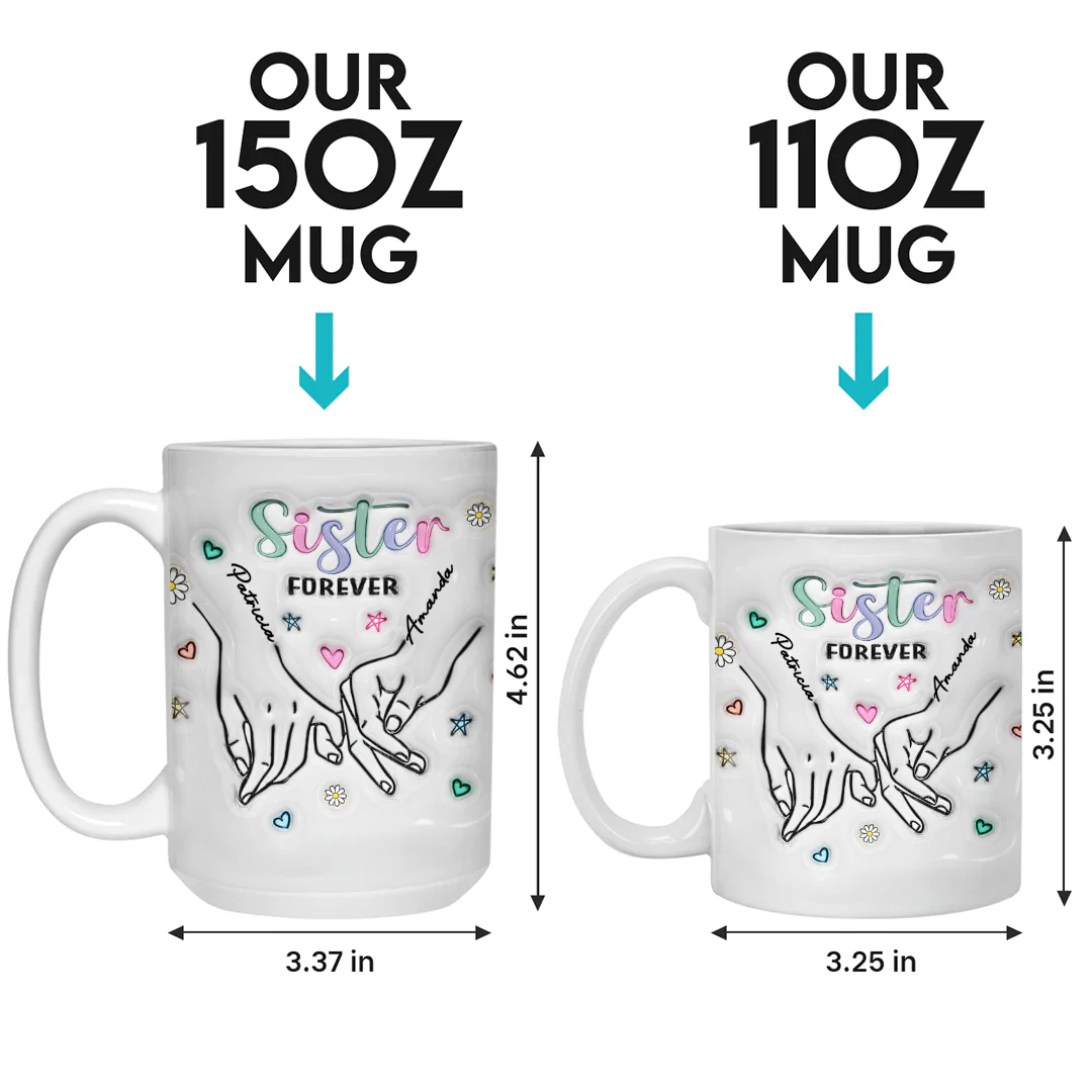 You Make My Heart Smile - Bestie Personalized Custom 3D Inflated Effect Printed Mug - Gift For Best Friends, BFF, Sisters, Coworkers - Image 4