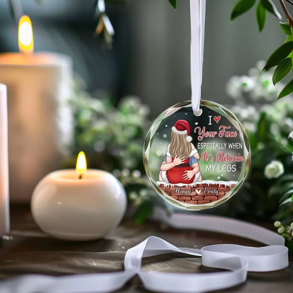 You Make The Season Bright - Couple Personalized Custom Circle Glass Ornament - Gift For Husband Wife, Anniversary - Image 3