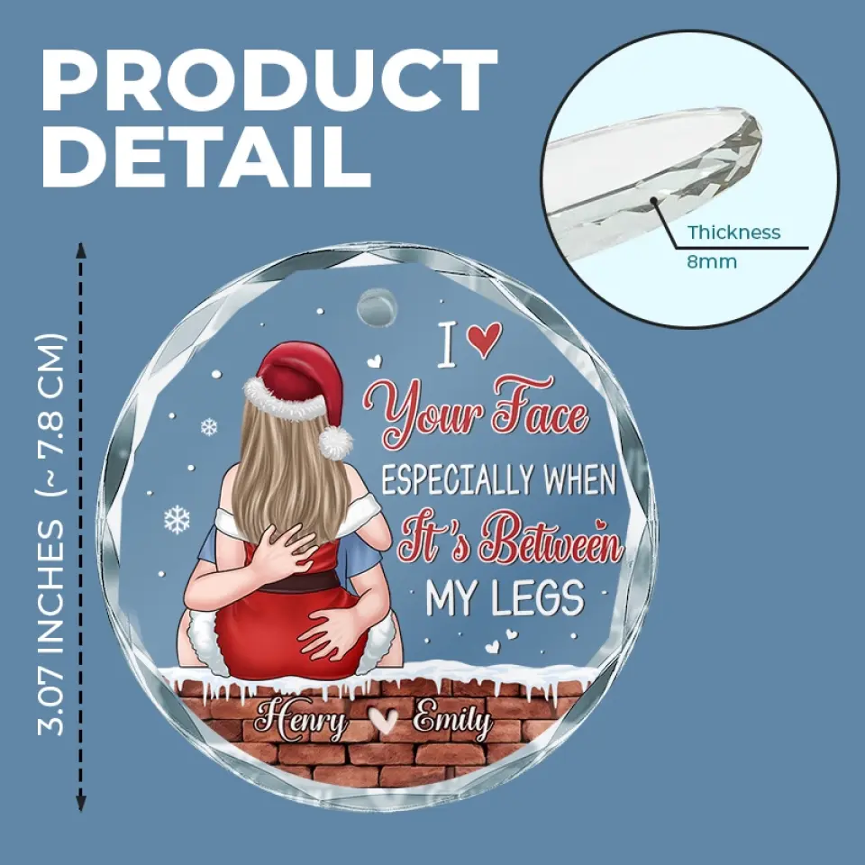 You Make The Season Bright - Couple Personalized Custom Circle Glass Ornament - Gift For Husband Wife, Anniversary - Image 4