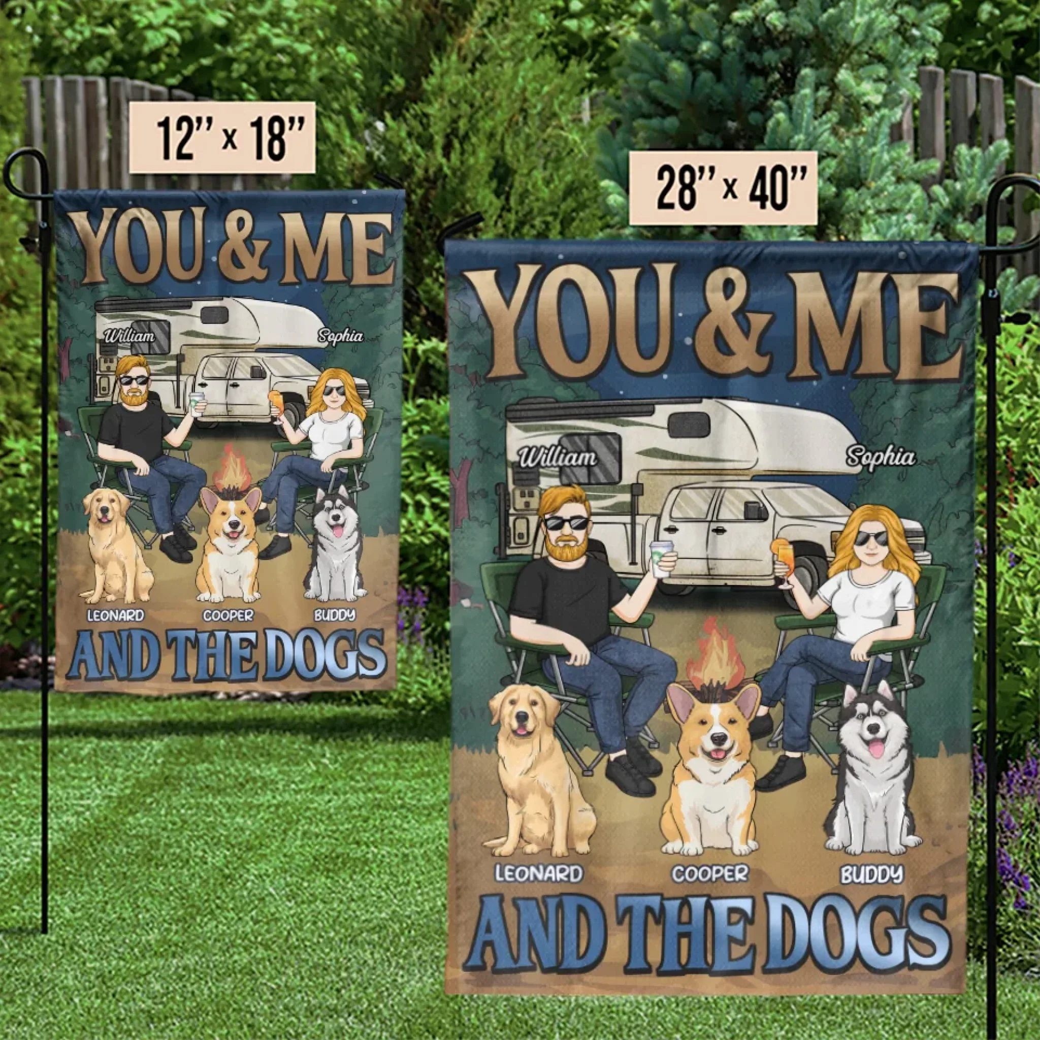 You, Me And Paws Full Of Love - Dog Personalized Custom Flag - Gift For Husband Wife, Pet Owners, Pet Lovers - Image 3