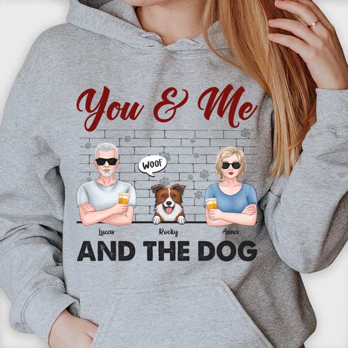 You & Me And The Dogs - Gift For Couples, Husband Wife - Personalized Unisex T-shirt, Hoodie - Image 4