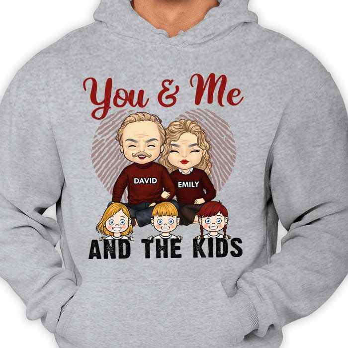 You, Me & The Kids - Personalized Unisex T-shirt, Hoodie - Gift For Couples, Husband Wife - Image 3