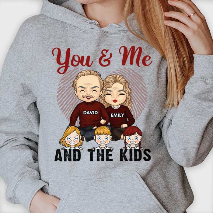 You, Me & The Kids - Personalized Unisex T-shirt, Hoodie - Gift For Couples, Husband Wife - Image 4