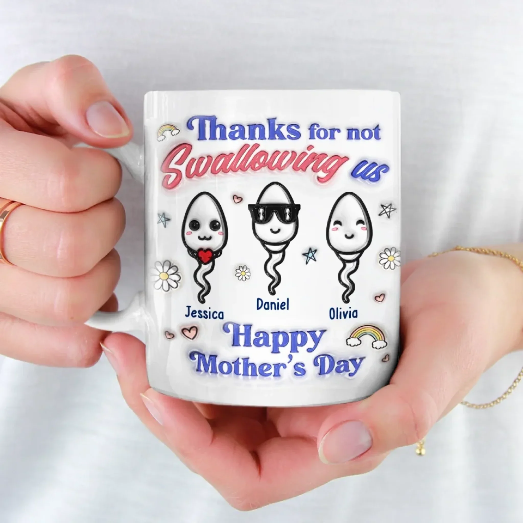 You Really Took One For The Team - Family Personalized Custom 3D Inflated Effect Printed Mug - Mother's Day, Gift For Mom - Image 4