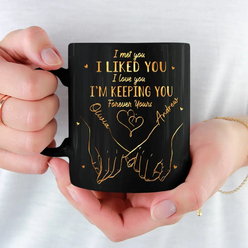 You’ll Always Be My Favorite Person - Couple Personalized Custom Black Mug - Gift For Husband Wife, Anniversary - Image 3