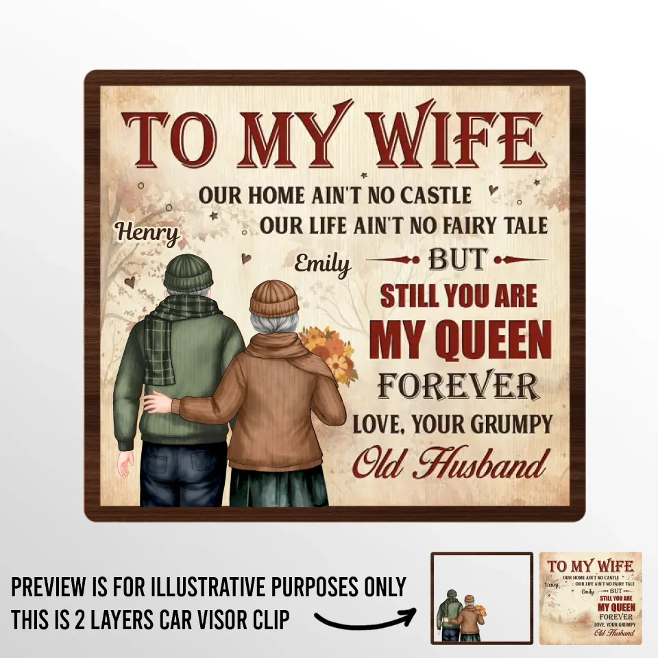 You’ll Always Be My Queen - Couple Personalized Custom Car Visor Clip - Gift For Husband Wife, Anniversary - Image 2