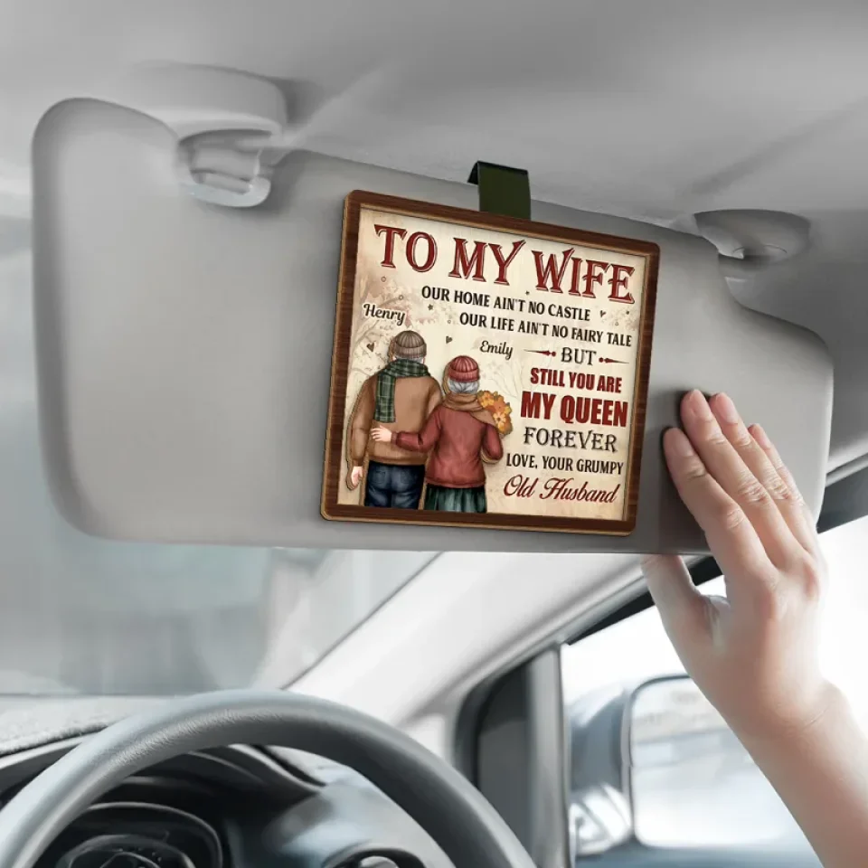 You’ll Always Be My Queen - Couple Personalized Custom Car Visor Clip - Gift For Husband Wife, Anniversary - Image 4
