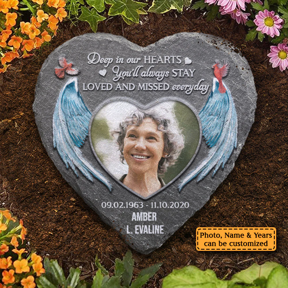 You'll Always Stay Loved And Missed Everyday - Personalized Memorial Stone, Human Grave Marker - Upload Image, Memorial Gift, Sympathy Gift - Image 3