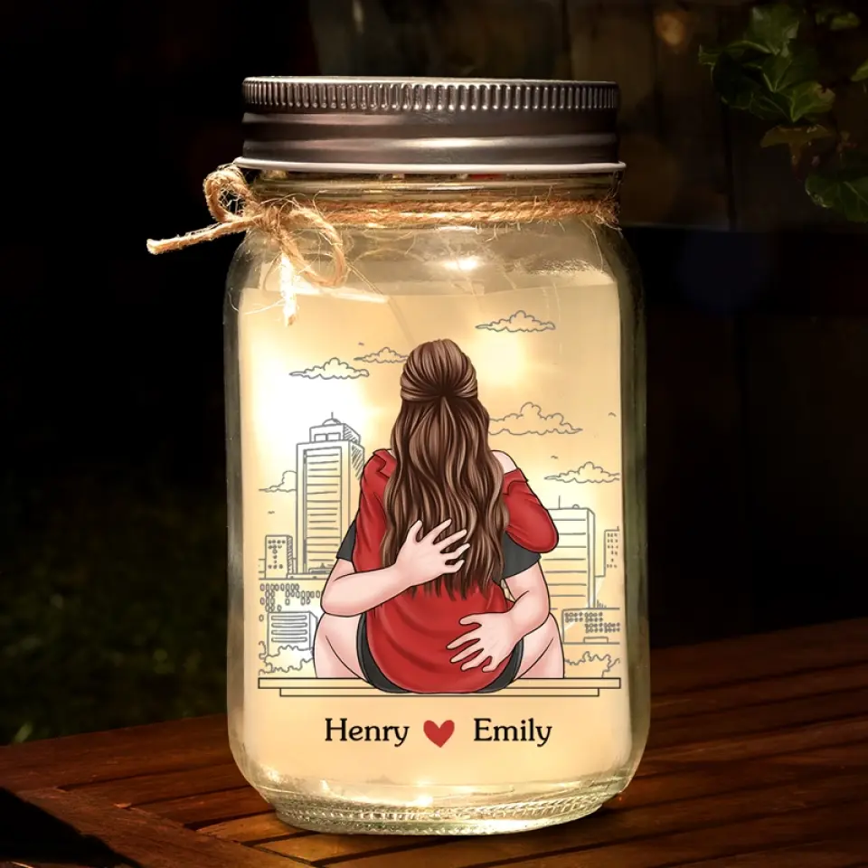 Your First Kiss Or Your First Love - Couple Personalized Custom Mason Jar Light - Gift For Couple, Husband Wife, Anniversary - Image 3