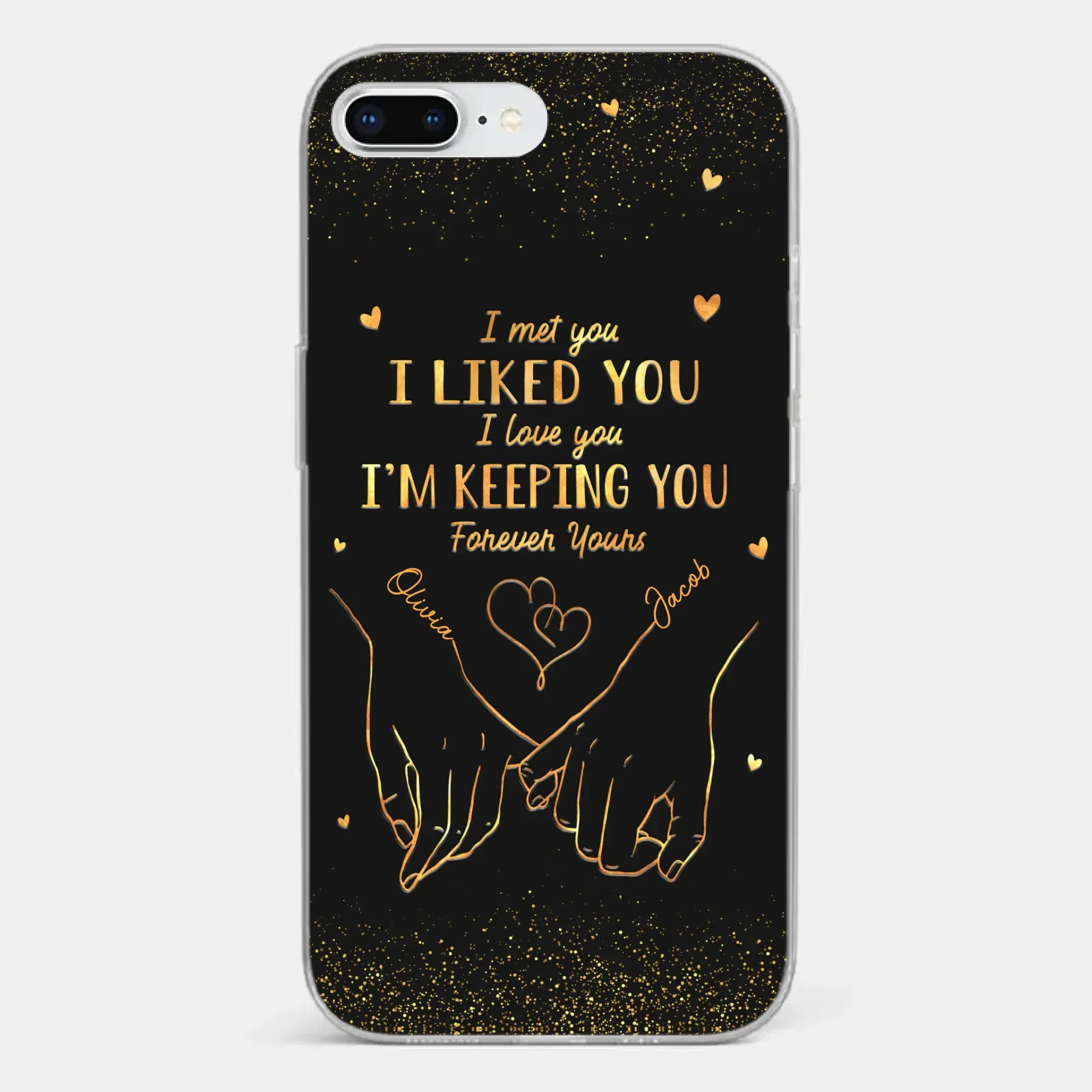 Your Hand Fits Perfectly In Mine - Couple Personalized Custom Clear Phone Case - Gift For Husband Wife, Anniversary - Image 4