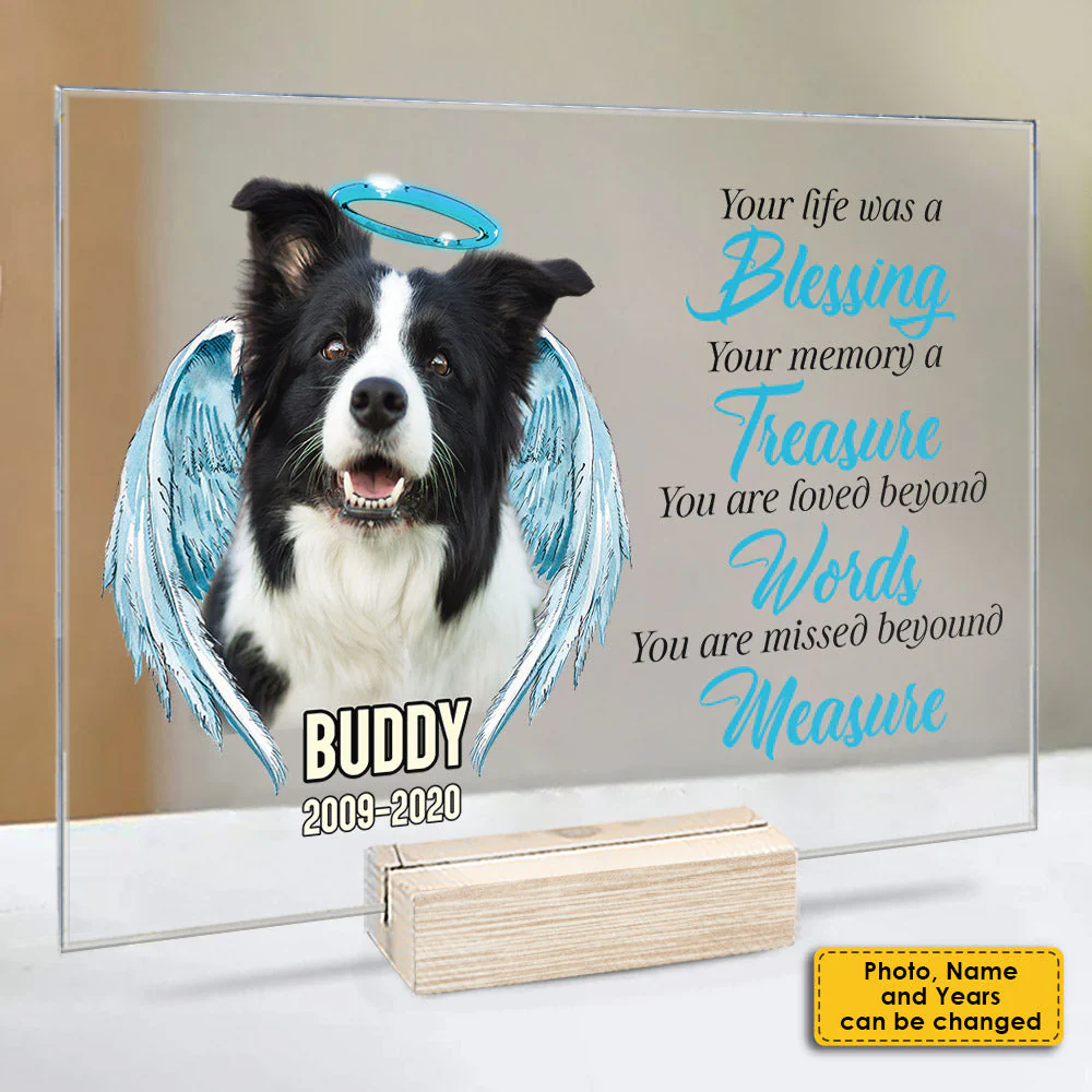 Your Life Was A Blessing - Upload Image - Personalized Acrylic Plaque - Image 3
