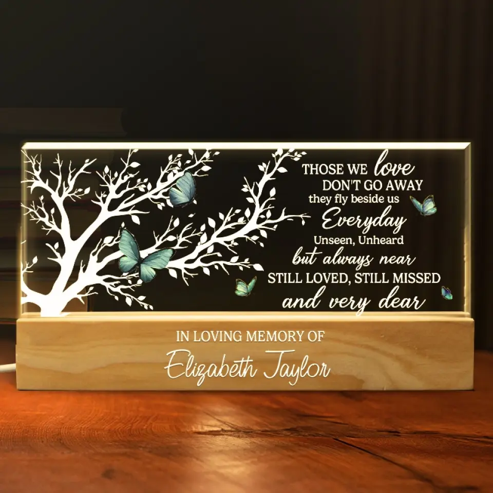 Your Light Will Never Fade - Memorial Personalized Custom Acrylic Letters 3D LED Night Light - Sympathy Gift For Family Members - Image 3