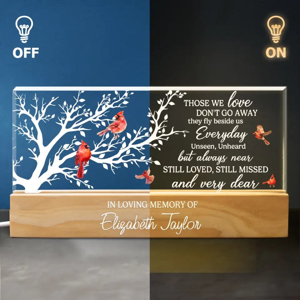 Your Light Will Never Fade - Memorial Personalized Custom Acrylic Letters 3D LED Night Light - Sympathy Gift For Family Members - Image 4