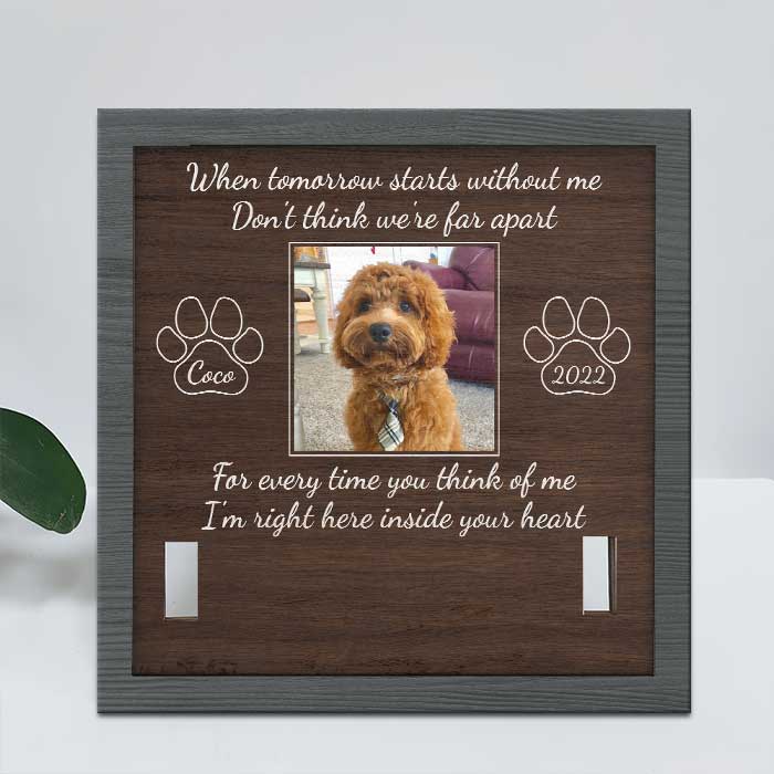 Your Love Is A Treasure - Memorial Personalized Custom Pet Loss Sign, Collar Frame - Upload Image, Sympathy Gift, Gift For Pet Owners, Pet Lovers - Image 2