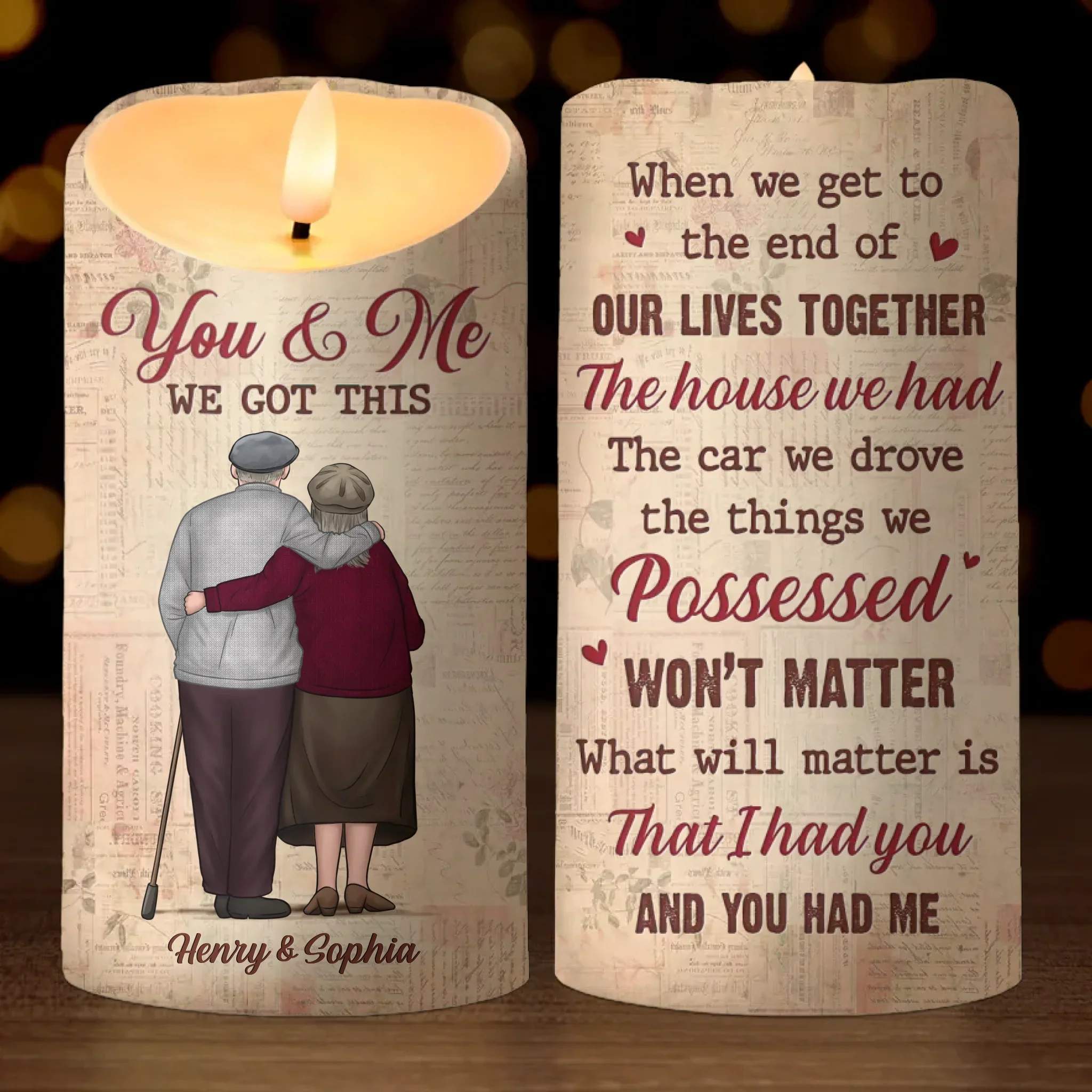 Your Love Is My Greatest Treasure - Couple Personalized Custom LED Candle - Christmas Gift For Husband Wife, Anniversary - Image 2